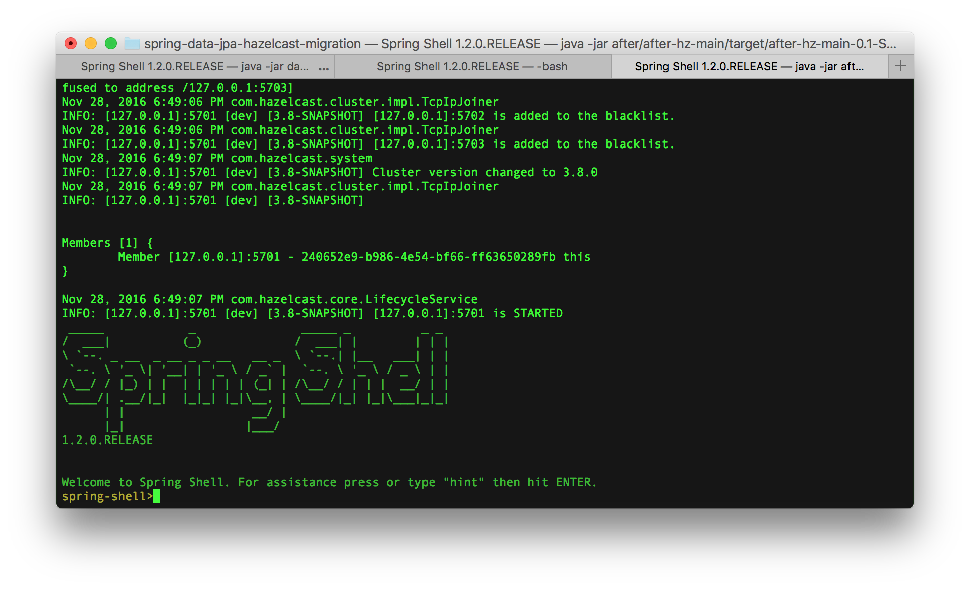 Image of the first Hazelcast in the after application