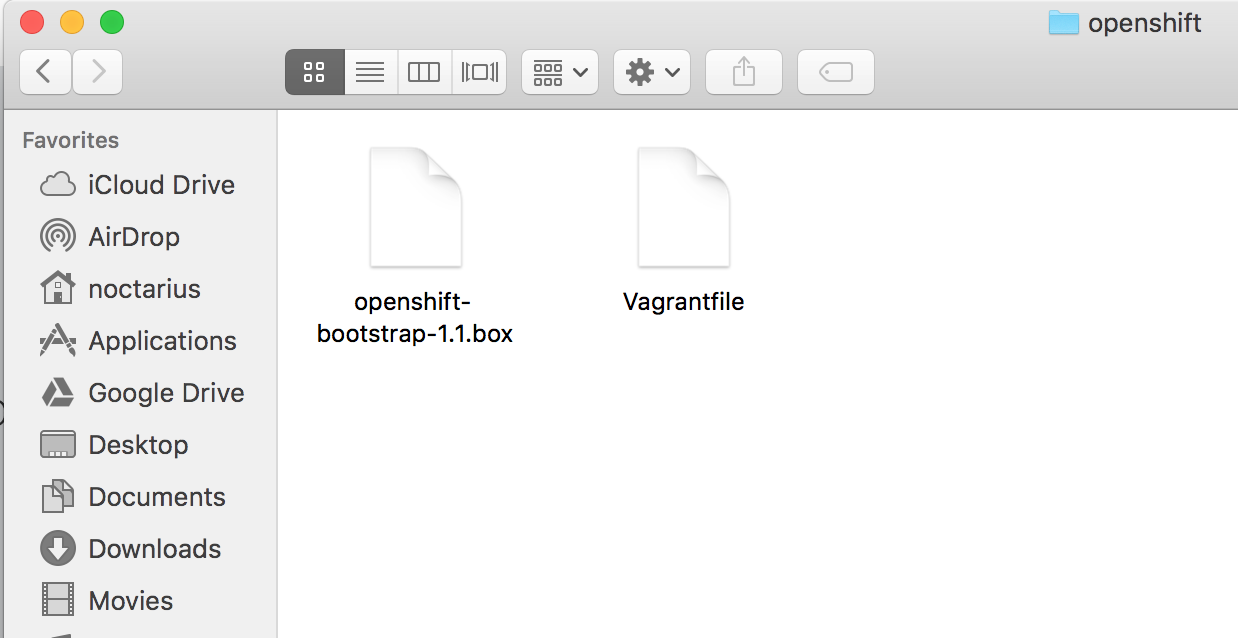 openshift-vagrant-files